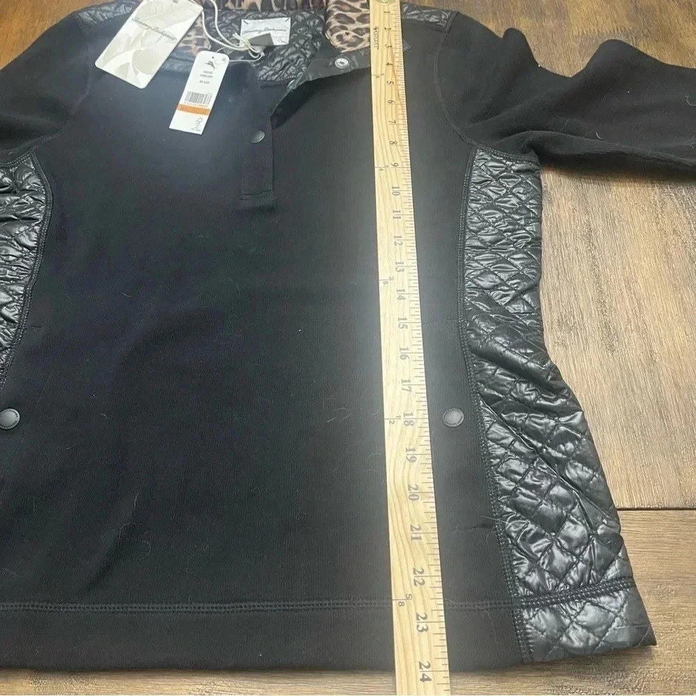 NWT Ladies Tommy Bahama Hybrid Aruba half snap black pullover. Size small. - Picture 6 of 9